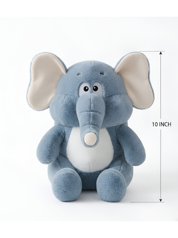 Blue Elephant Stuffed Toy - Adorable 10" Soft & Cuddly Plush Companion for Kids ST14507