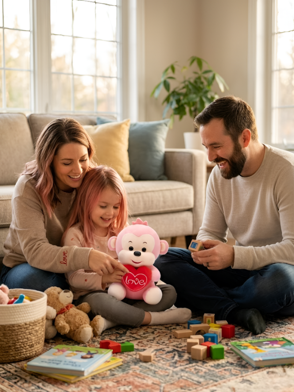 Monkey Plush with "Love" Heart – 10-Inch Stuffed Soft Valentine’s Day & Anniversary Gift ST15753