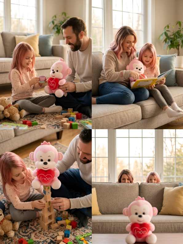 Monkey Plush with "Love" Heart – 10-Inch Stuffed Soft Valentine’s Day & Anniversary Gift ST15753