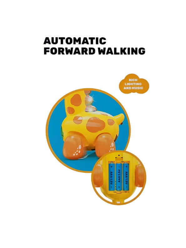 Battery Operated Walking Giraffe Toy for Toddlers with Music and LED Lights – Educational Musical Pet Toy for Kids Ages 3+ LMI14910