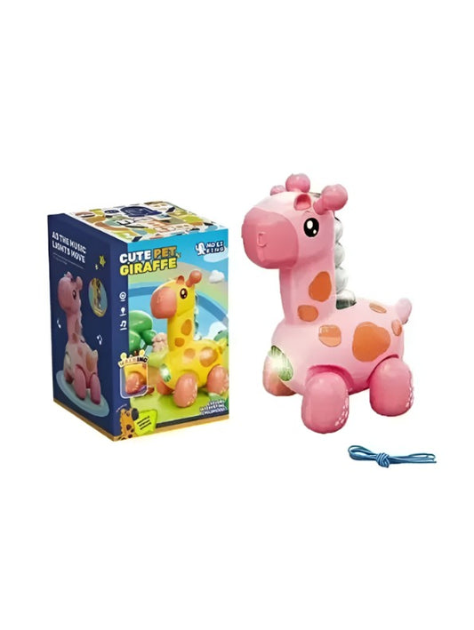 Pink Battery Operated Walking Giraffe Toy for Toddlers with Music and LED Lights – Educational Musical Pet Toy for Kids Ages 3+ LMI14910