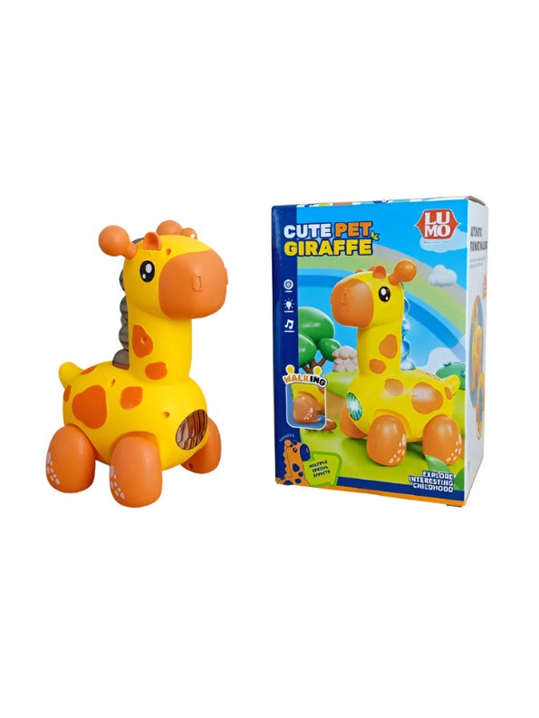 Battery Operated Walking Giraffe Toy for Toddlers with Music and LED Lights – Educational Musical Pet Toy for Kids Ages 3+ LMI14910