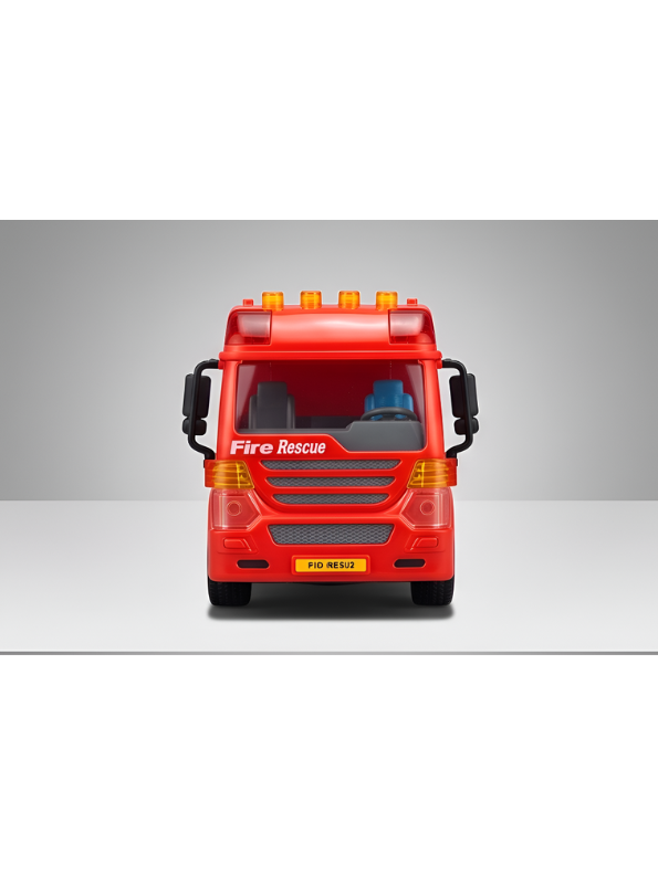 Fire Rescue Ladder Truck – Extendable 360° Rotating Aerial Ladder, Realistic Dashboard Interior, Friction Powered Construction Vehicle for Kids NX16731