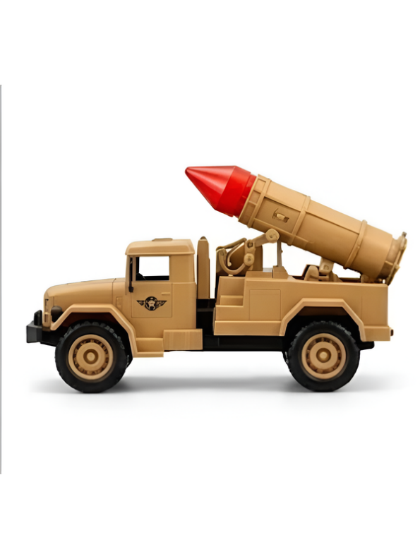 Tactical Missile Launcher Defense Truck Toy – Beige Military Rocket Carrier Vehicle LMI15651
