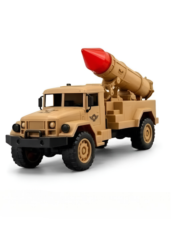 Tactical Missile Launcher Defense Truck Toy – Beige Military Rocket Carrier Vehicle LMI15651