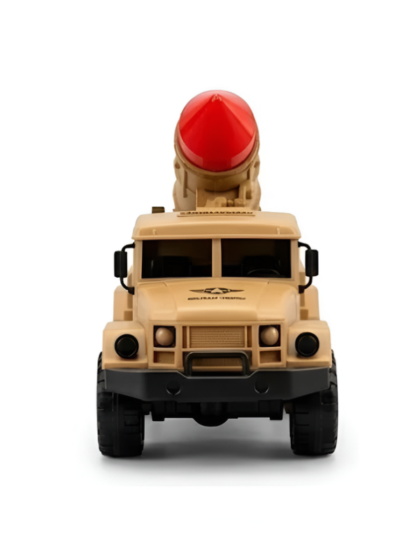 Tactical Missile Launcher Defense Truck Toy – Beige Military Rocket Carrier Vehicle LMI15651