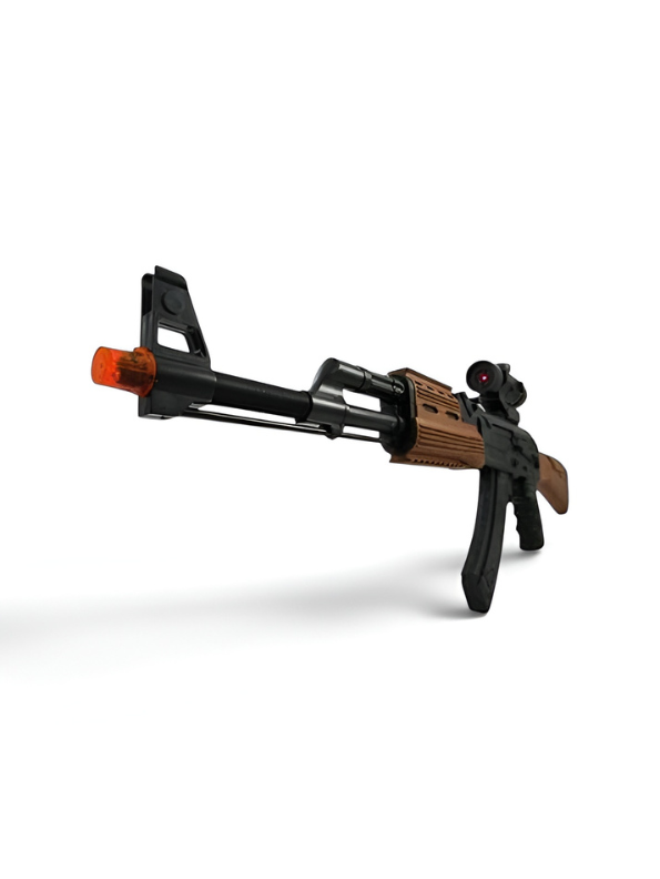 Tactical AK Assault Rifle Toy Gun (50cm) with Scope & Realistic Wood Texture Finish TV5698
