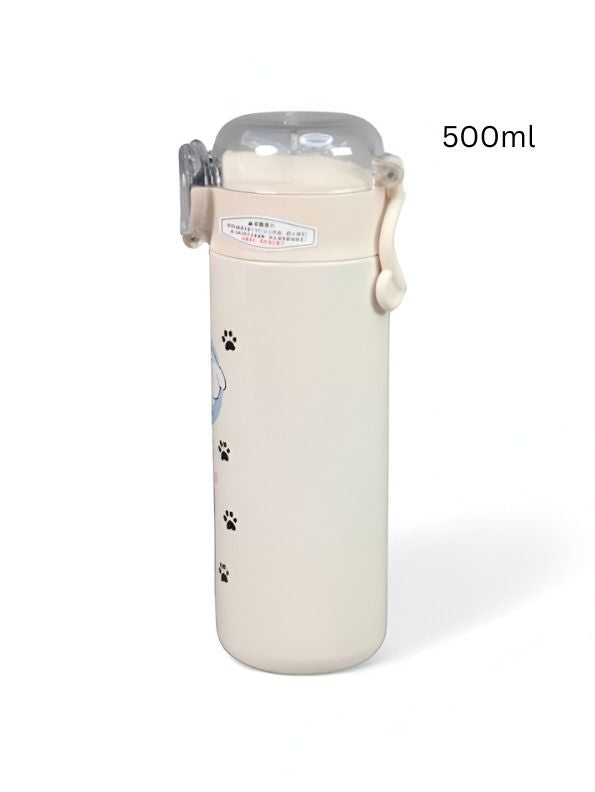 TailSip Stainless Steel Bottle – 500ml Cute Puppy Design Sipper | Perfect for School & Office NOV11558.