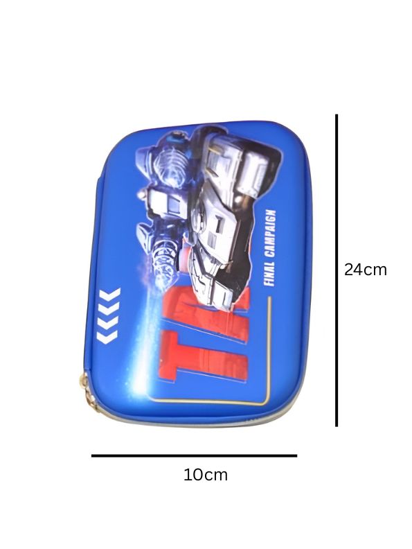 Blue - TankTrooper – Military Tank Print Pouch for Kids | Single Chain Pencil Case | Army Theme Stationery Bag NOV8793.