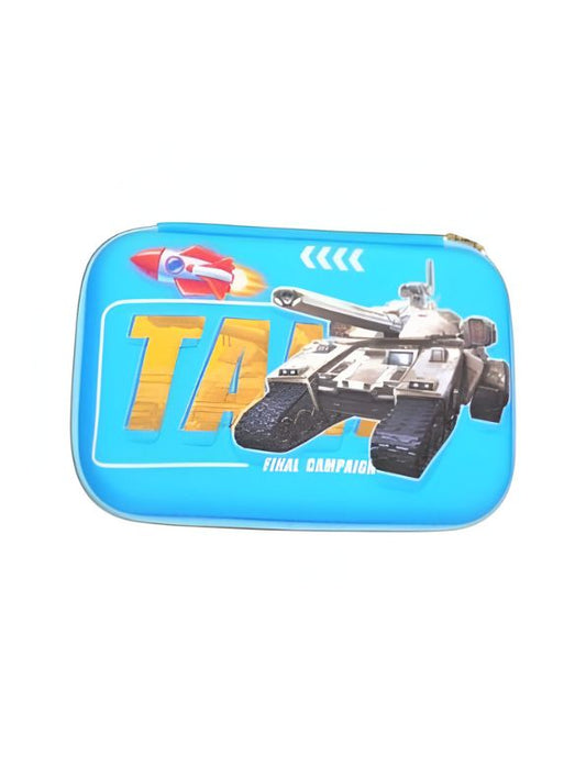 TankTrooper – Military Tank Print Pouch for Kids | Single Chain Pencil Case | Army Theme Stationery Bag NOV8793.