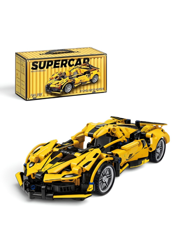 Technic Supercar Building Blocks Set – Yellow Mechanical Sports Car MD63