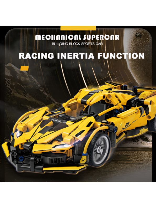 Technic Supercar Building Blocks Set – Yellow Mechanical Sports Car MD63