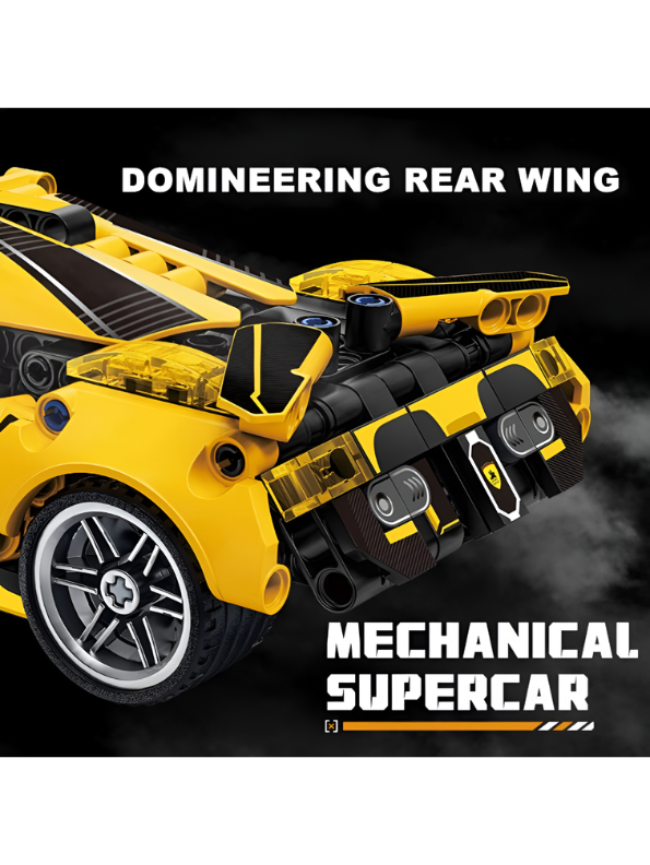 Technic Supercar Building Blocks Set – Yellow Mechanical Sports Car MD63