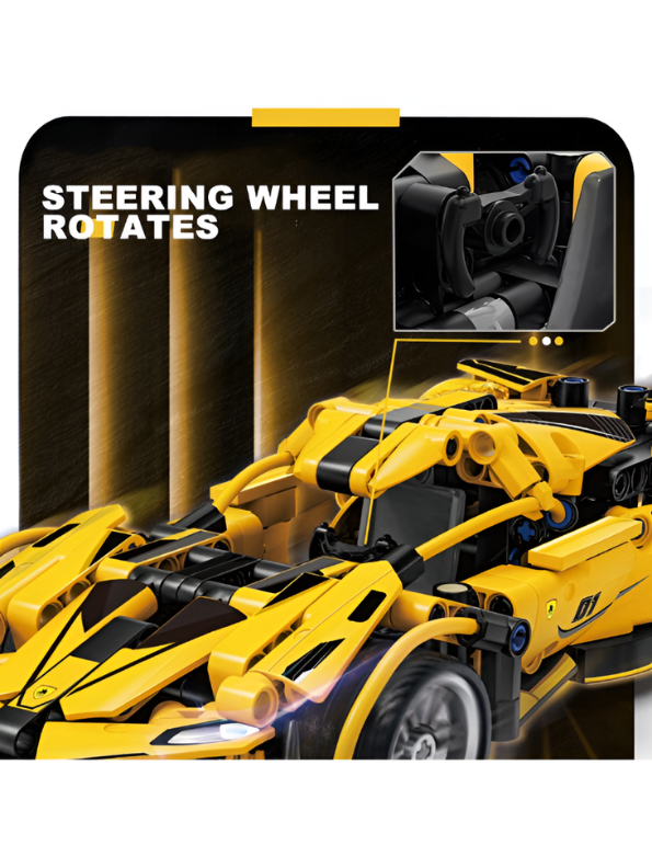 Technic Supercar Building Blocks Set – Yellow Mechanical Sports Car MD63