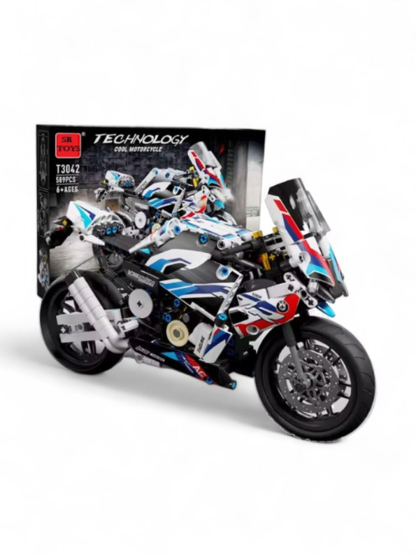 Technology Cool Motorcycle Building Blocks Set – 589 PCS Technic Racing Motorbike Construction Toy Kit for Kids & Adults TV3931.