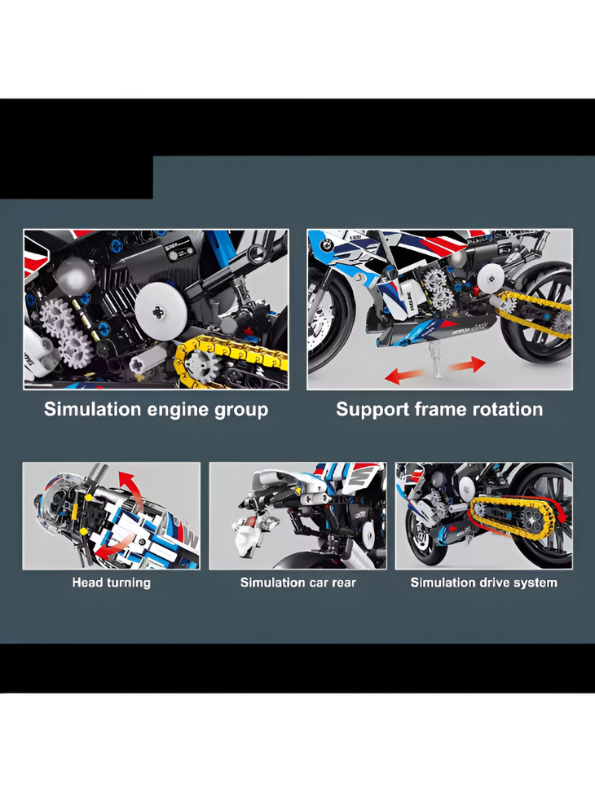 Technology Cool Motorcycle Building Blocks Set – 589 PCS Technic Racing Motorbike Construction Toy Kit for Kids & Adults TV3931.