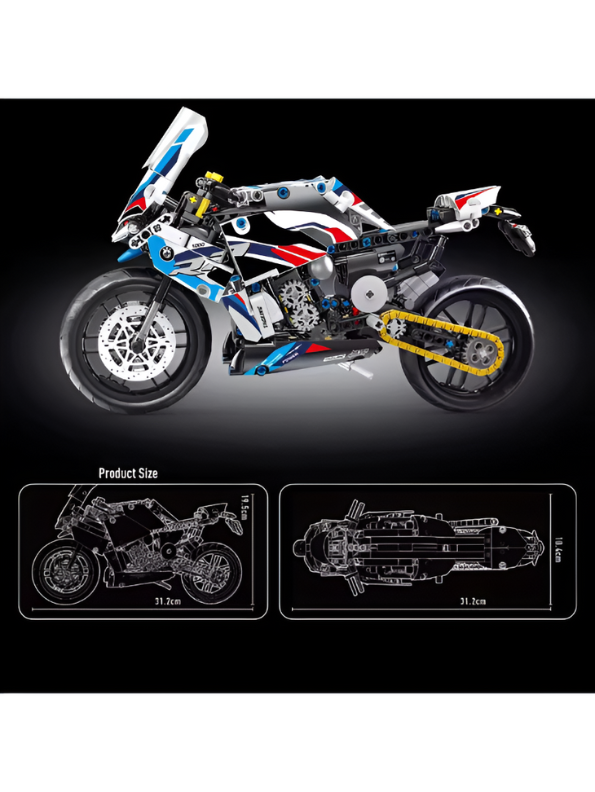 Technology Cool Motorcycle Building Blocks Set – 589 PCS Technic Racing Motorbike Construction Toy Kit for Kids & Adults TV3931.