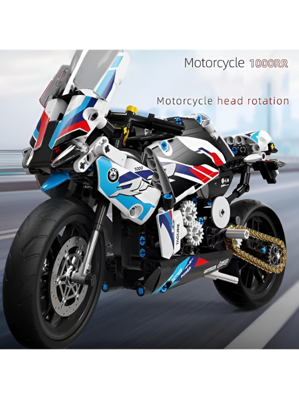 Technology Cool Motorcycle Building Blocks Set – 589 PCS Technic Racing Motorbike Construction Toy Kit for Kids & Adults TV3931.