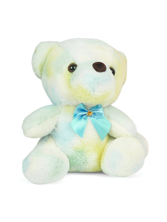 Teddy Bear Plush Toy – 7 Inch Soft Stuffed Animal with Blue Bow for Kids LMI11607.