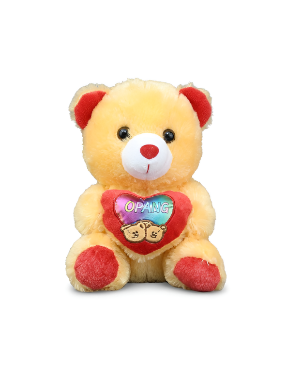 Teddy Bear Plush Toy with Heart – 21 cm Soft Cuddly Stuffed Animal Yellow ST16168.