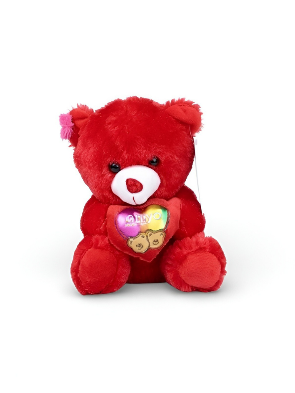 Teddy Bear Plush Toy with Heart – 21 cm Soft Cuddly Stuffed Animal Red ST16168.