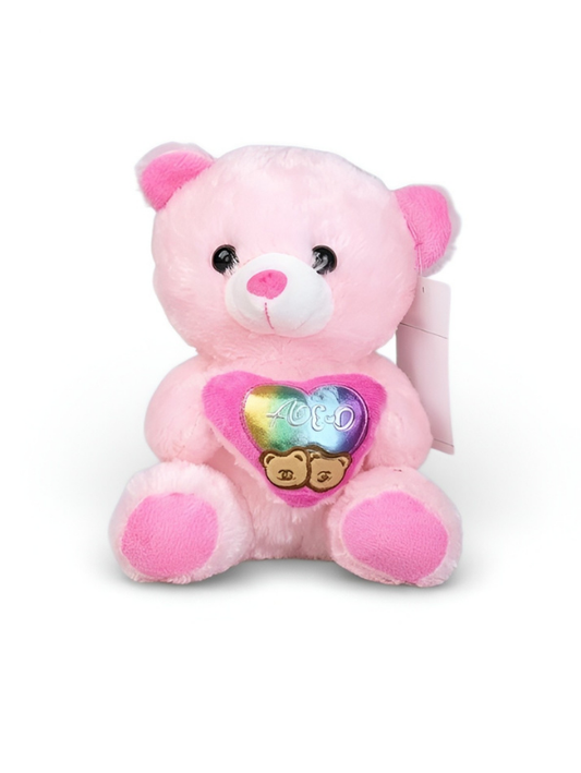 Teddy Bear Plush Toy with Heart – 21 cm Soft Cuddly Stuffed Animal Light Pink ST16168.