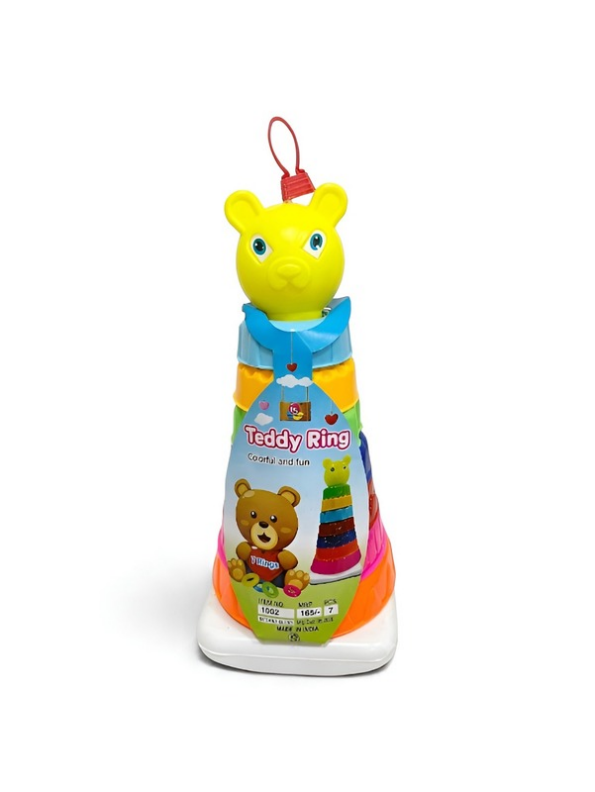 Teddy Ring 7-Piece Stacking Toy for Toddlers – Colorful Educational Ring Stacker LMI114