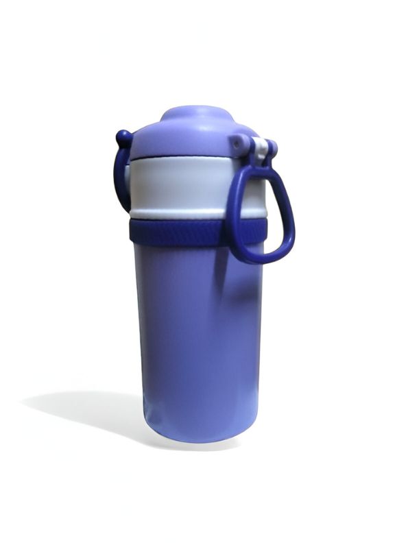 Purple - Temperature Control Stainless Steel Water Bottle – 550ml Cartoon Aesthetic Design with Push Button Sipper NOV8420.