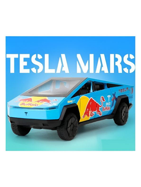 Tesla CyberTruck Alloy Model Car 1:32 Scale – Red Bull Livery, Space Buffalo & Mars Theme Diecast Toy TV6224.