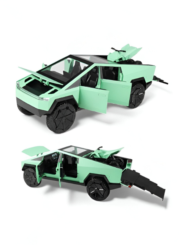 Tesla Cybertruck Diecast Model with Cyberquad ATV | 1:24 Scale Collectible Toy Truck Set TV2650