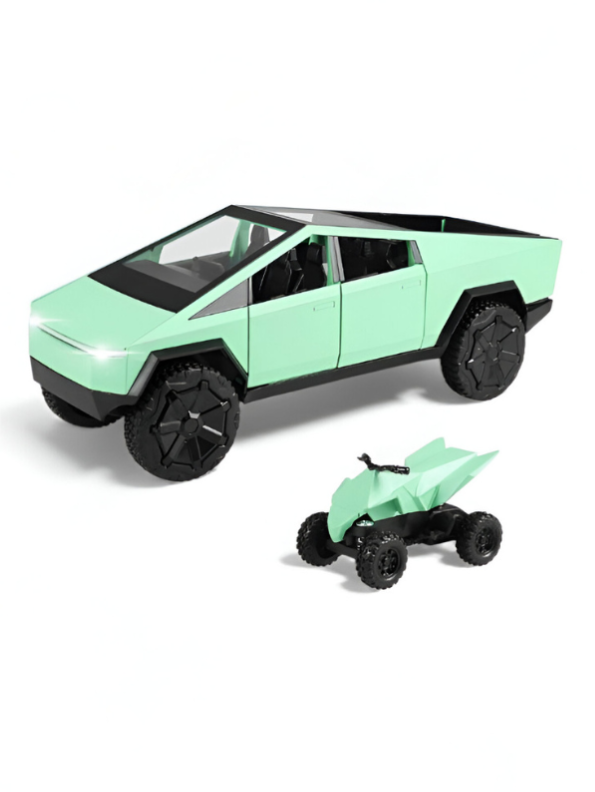 Tesla Cybertruck Diecast Model with Cyberquad ATV | 1:24 Scale Collectible Toy Truck Set TV2650