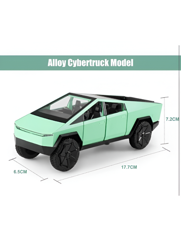 Green - Tesla Cybertruck Diecast Model with Cyberquad ATV | 1:32 Scale Collectible Toy Truck Set TV2687