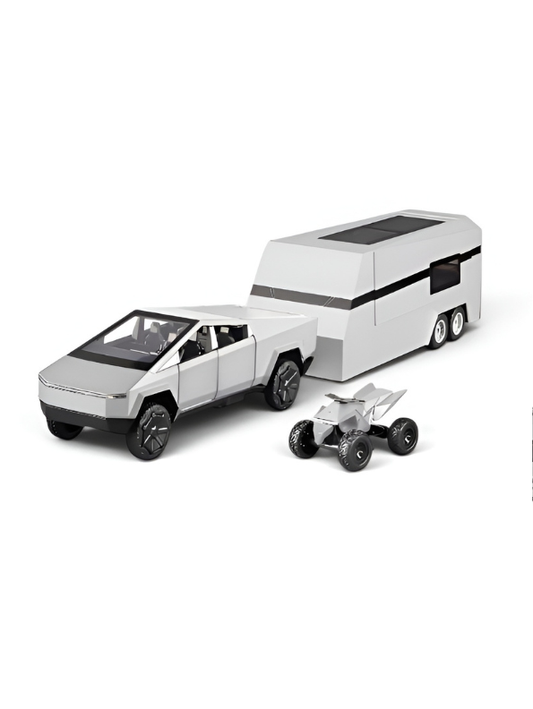 Tesla Cybertruck 1:24 Diecast Model Set with Detachable Camper Trailer TV5327.