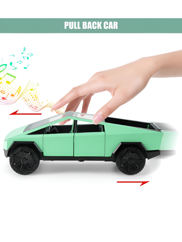 Tesla Cybertruck 1:24 Diecast Model Set with Detachable Camper Trailer Turquoise TV5327.
