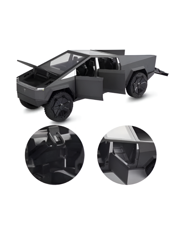 Tesla Cybertruck 1:24 Diecast Model Set with Detachable Camper Trailer Black TV5327.