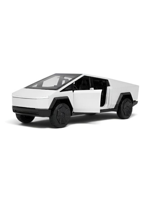 Tesla Cybertruck 1:32 Scale Die-Cast Model Car with Acrylic Display Case – Silver Collectible MD31
