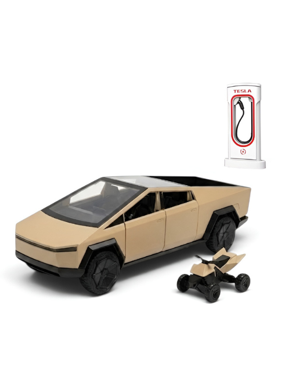 Tesla Cybertruck Style Alloy Model Car 1:28 Scale – Diecast Metal Collectible with Opening Doors TV6170
