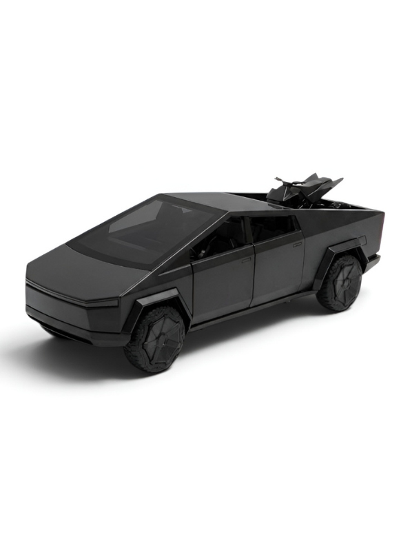Tesla Cybertruck Style Alloy Model Car 1:28 Scale – Black Diecast Metal Collectible with Opening Doors TV6170