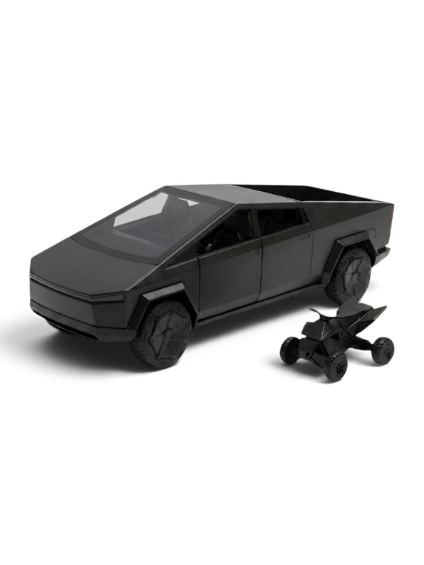 Tesla Cybertruck Style Alloy Model Car 1:28 Scale – Black Diecast Metal Collectible with Opening Doors TV6170