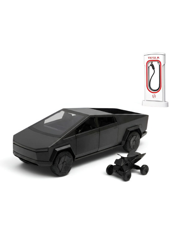 Tesla Cybertruck Style Alloy Model Car 1:28 Scale – Black Diecast Metal Collectible with Opening Doors TV6170