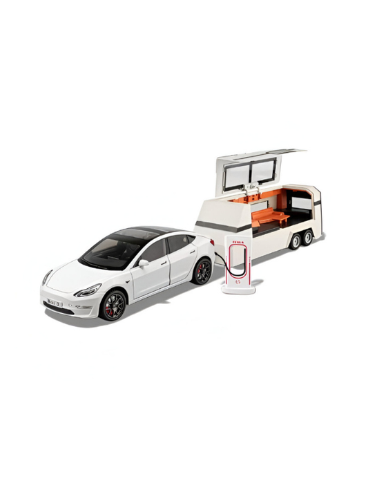 Tesla Model 3 1:24 Scale Diecast Car – Detailed Collectible Replica White LMI15790.