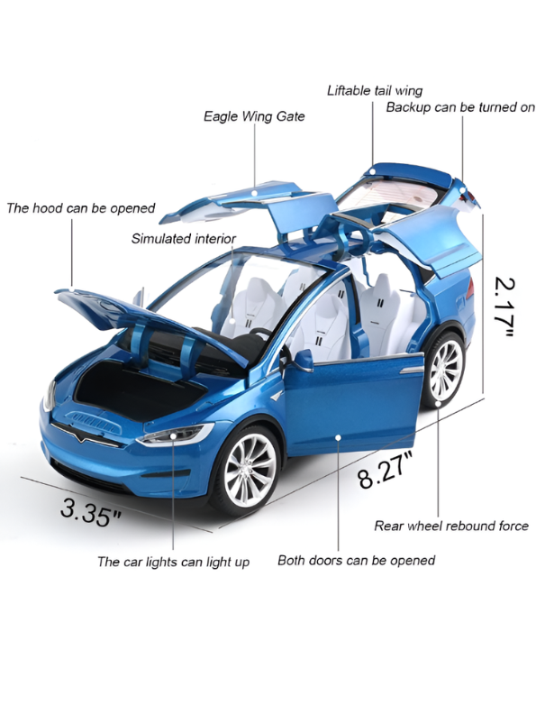 Tesla Model X Diecast Car 1:22 Scale Metal Model TV6221.