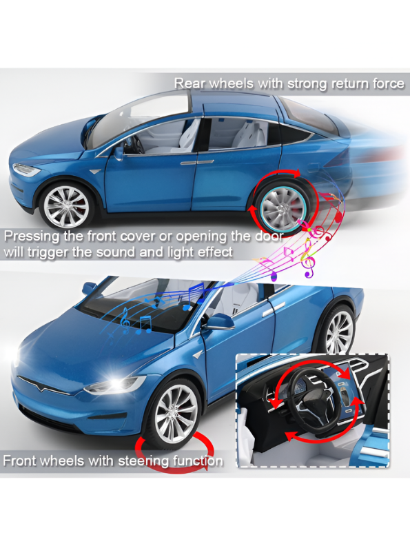 Tesla Model X Diecast Car 1:22 Scale Metal Model TV6221.