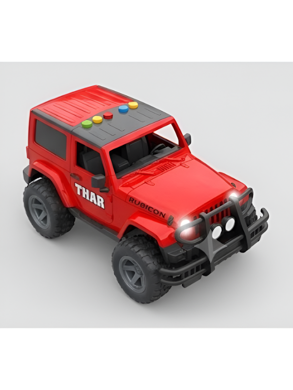 Thar Friction Powered Toy Car for Kids with LED Lights, Music & Sound Effects | 4x4 Off-Road Rubicon Style SUV Diecast Model Toy Vehicle for Boys and Toddlers TV5287