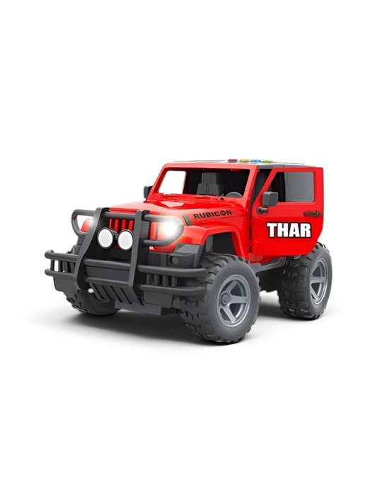 Thar Friction Powered Toy Car for Kids with LED Lights, Music & Sound Effects | 4x4 Off-Road Rubicon Style SUV Diecast Model Toy Vehicle for Boys and Toddlers TV5287