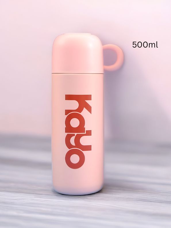 Pink - Thermosteel – 500ml Stainless Steel Thermos with Handle & Push Button Lid | Leak-Proof & Travel Friendly NOV8377.