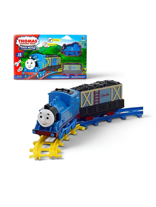 Thomas Cartoon Train Track – 10-Piece Battery Operated Electric Toy Train Set TV5161.