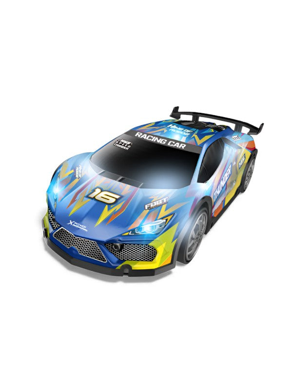 Thunder RC Race Car - High-Speed Remote Control Track Car for Kids & Adults with LED Lights Blue LMI15070.