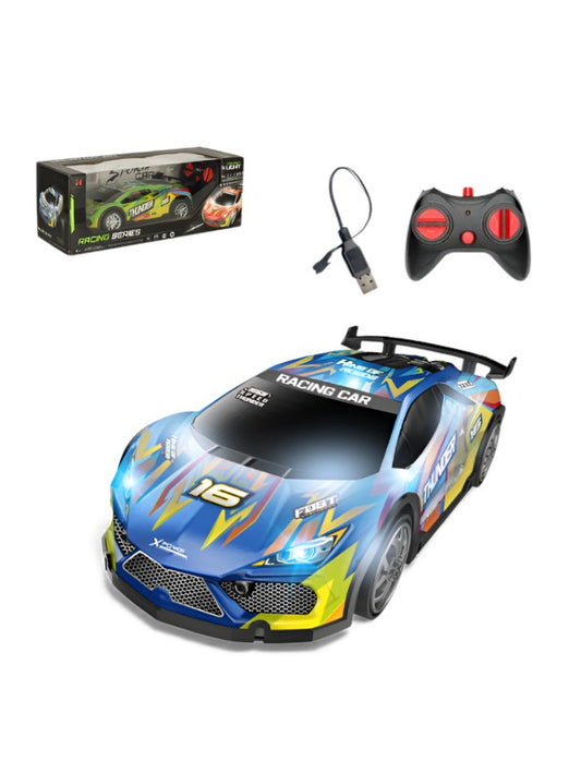 Thunder RC Race Car - High-Speed Remote Control Track Car for Kids & Adults with LED Lights Blue LMI15070.