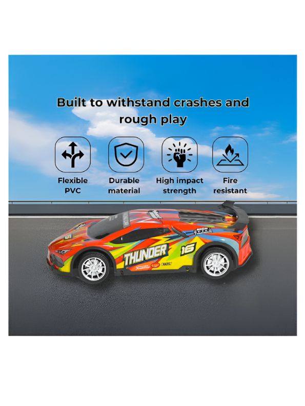Thunder RC Race Car - High-Speed Remote Control Track Car for Kids & Adults with LED Lights LMI15070.